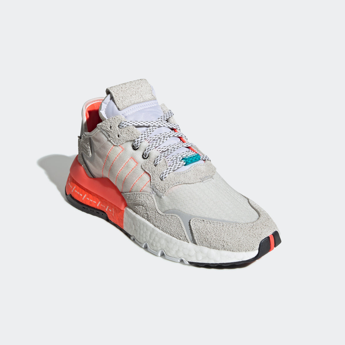 Adidas Nite Jogger Sneakers - Crystal White / Solar Red - view 5