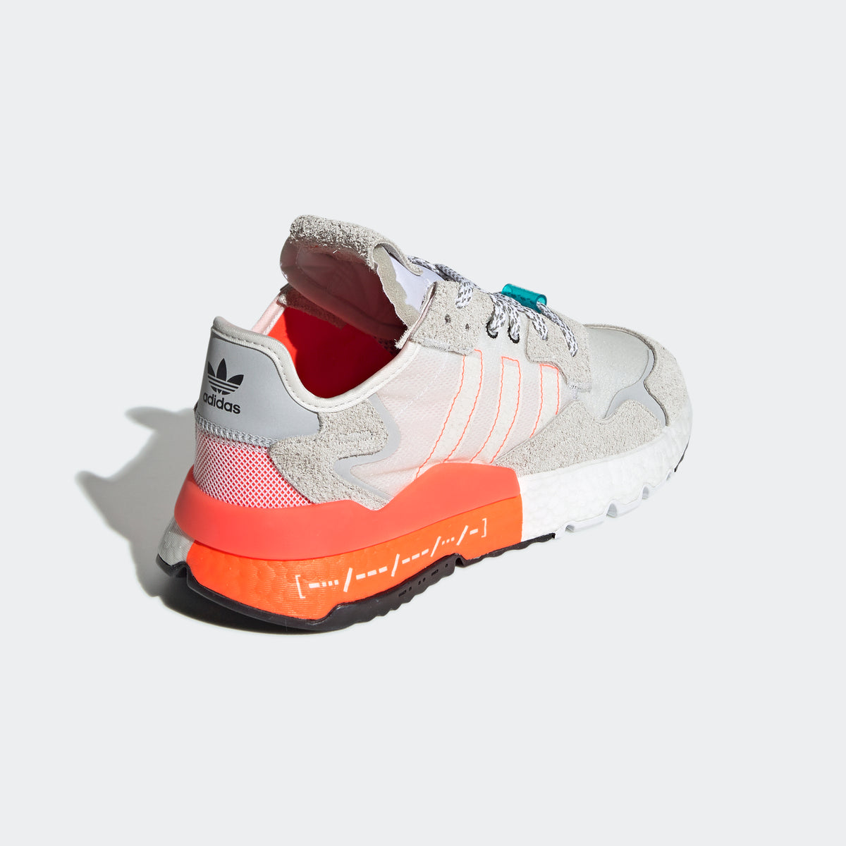 Adidas Nite Jogger Sneakers - Crystal White / Solar Red - view 6