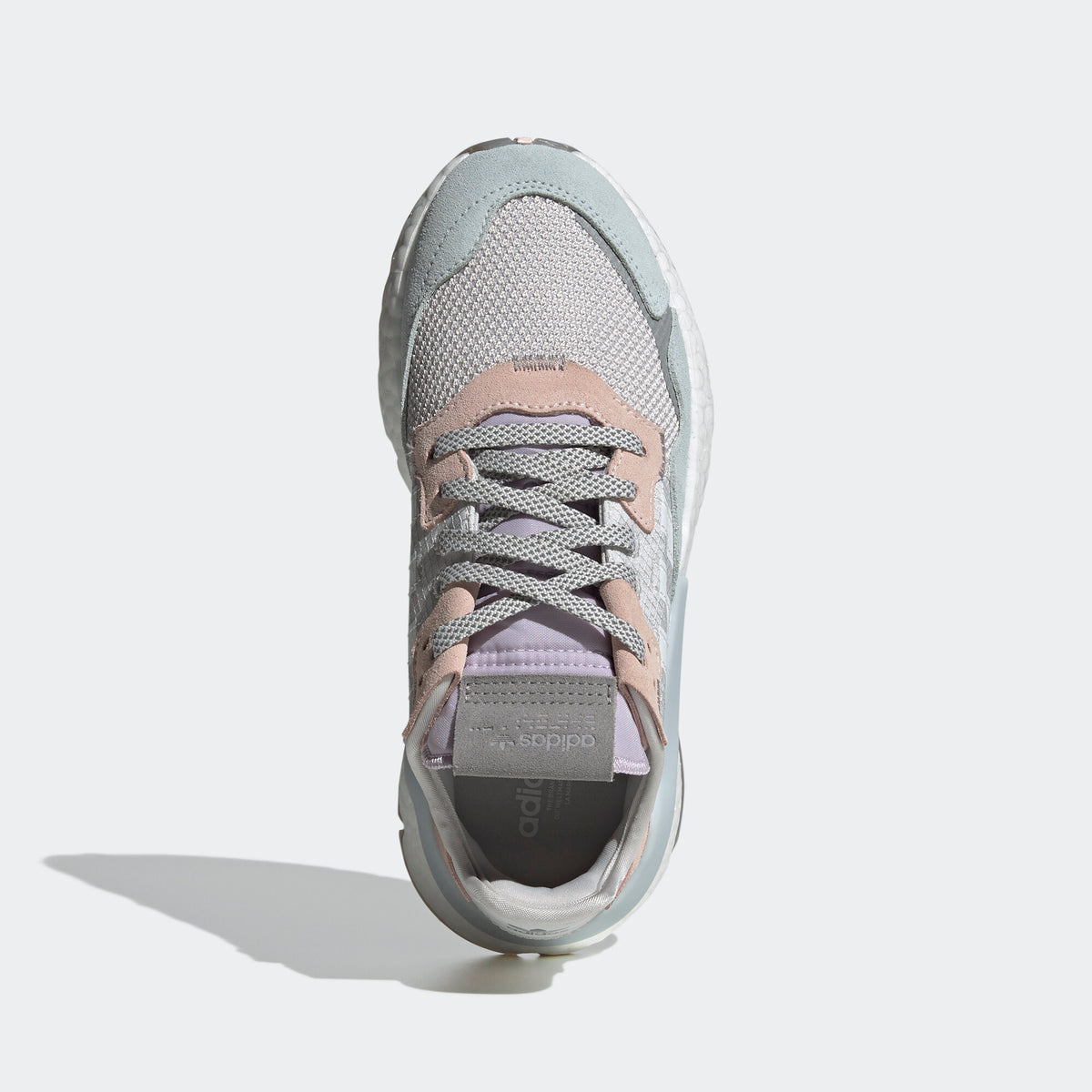 Adidas Nite Jogger Sneakers - Pale Grey / White / Pink / Mint Green - view 3