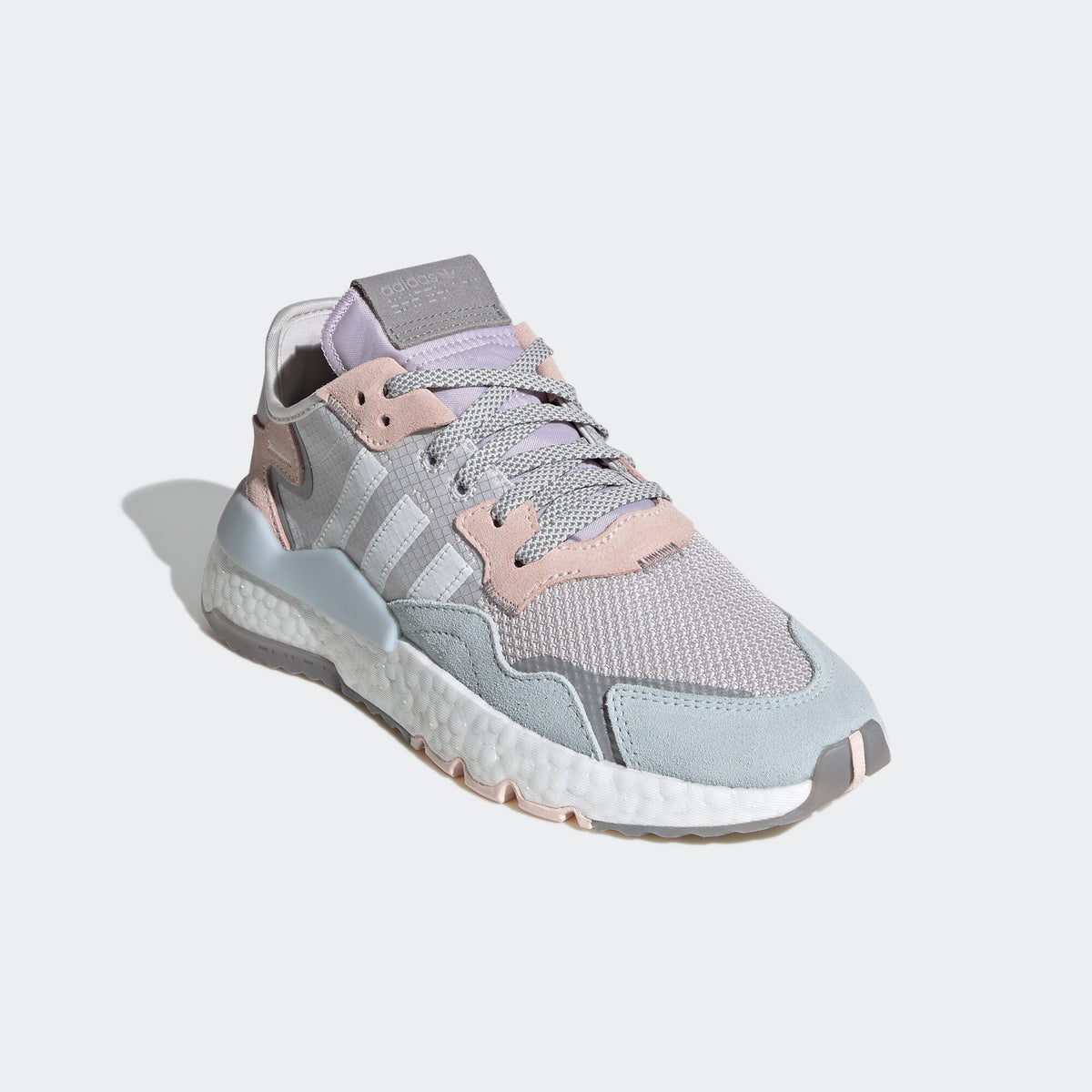 Adidas Nite Jogger Sneakers - Pale Grey / White / Pink / Mint Green - view 5
