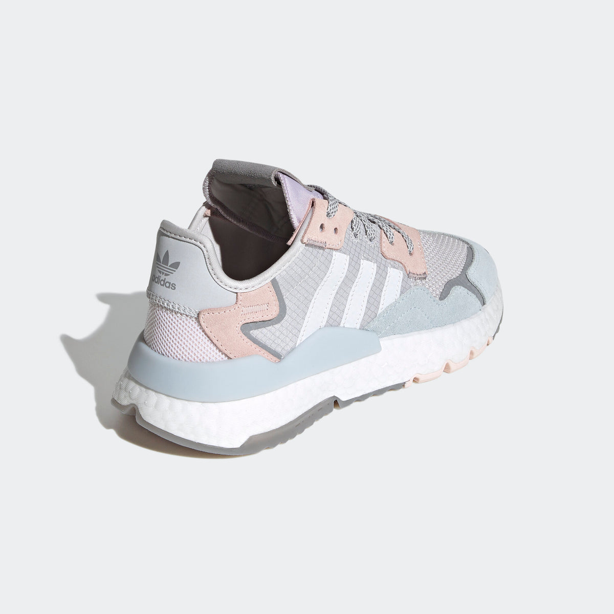 Adidas Nite Jogger Sneakers - Pale Grey / White / Pink / Mint Green - view 6