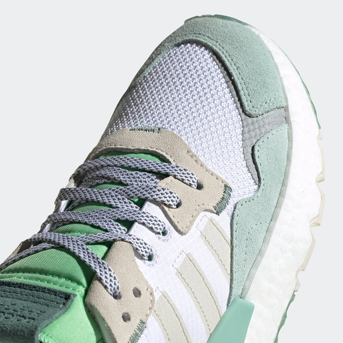 Adidas Nite Jogger Sneakers - White / Solar Green / Light Green / Alumina / Dark Green - view 8