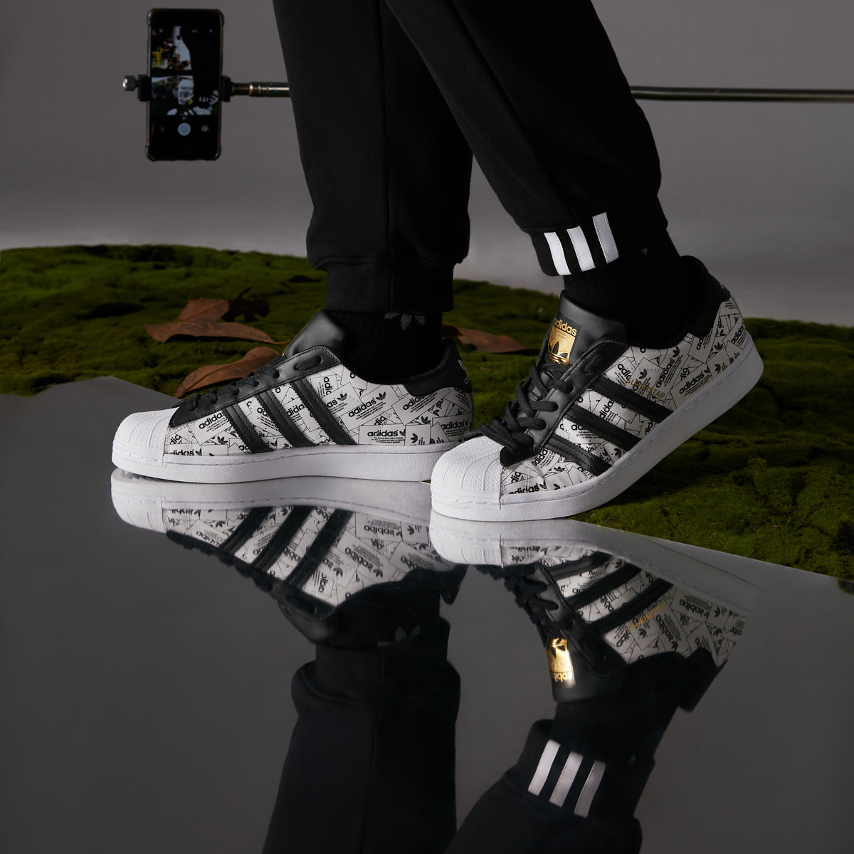 Adidas Superstar Sneakers - Black / White / Gold Metallic - view 1
