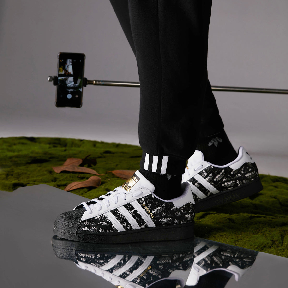 Adidas Superstar Sneakers - Black / White / Gold Metallic - view 1
