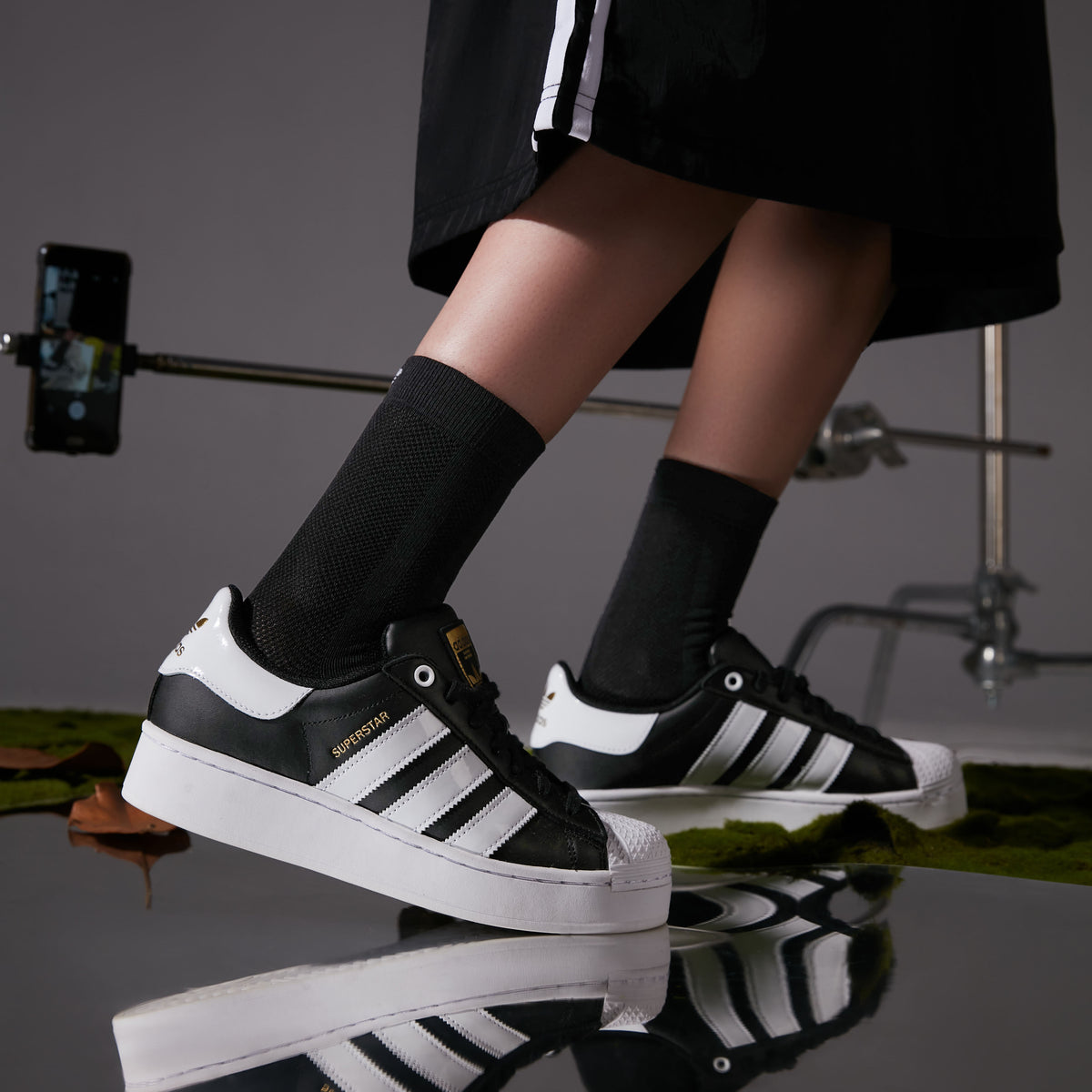 Adidas Superstar Bold Sneakers - Black / White - view 1