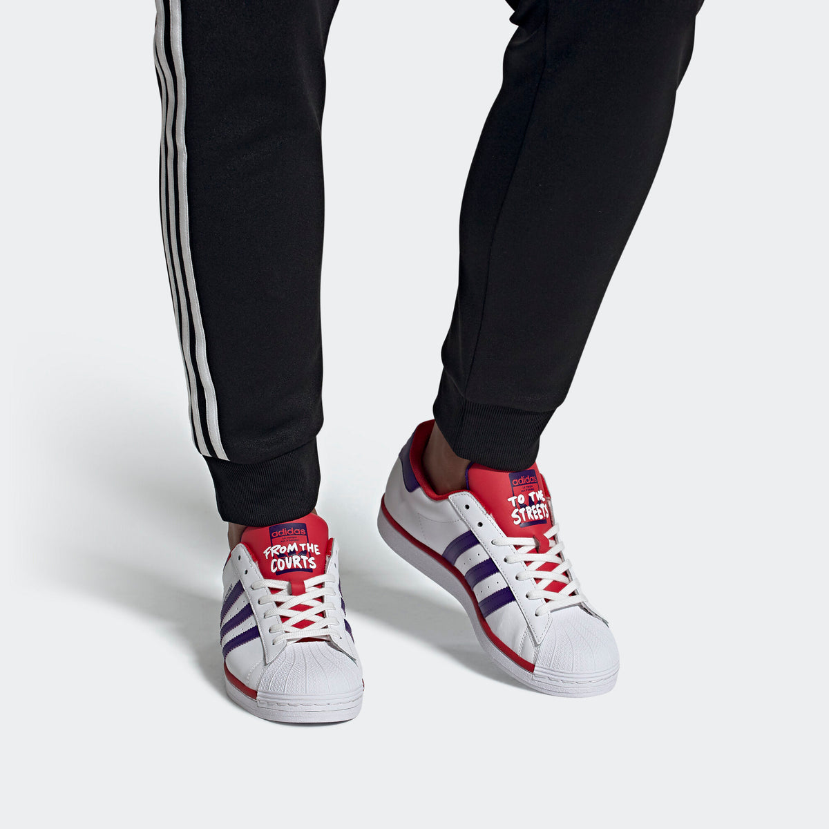 Adidas Superstar Sneakers - Crystal White / Collegiate Purple / Better Scarlet - view 2