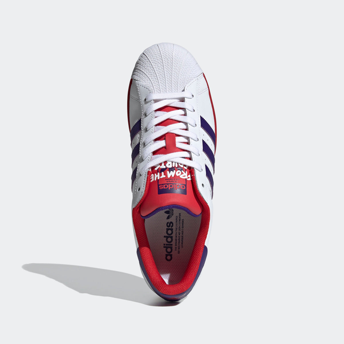 Adidas Superstar Sneakers - Crystal White / Collegiate Purple / Better Scarlet - view 3
