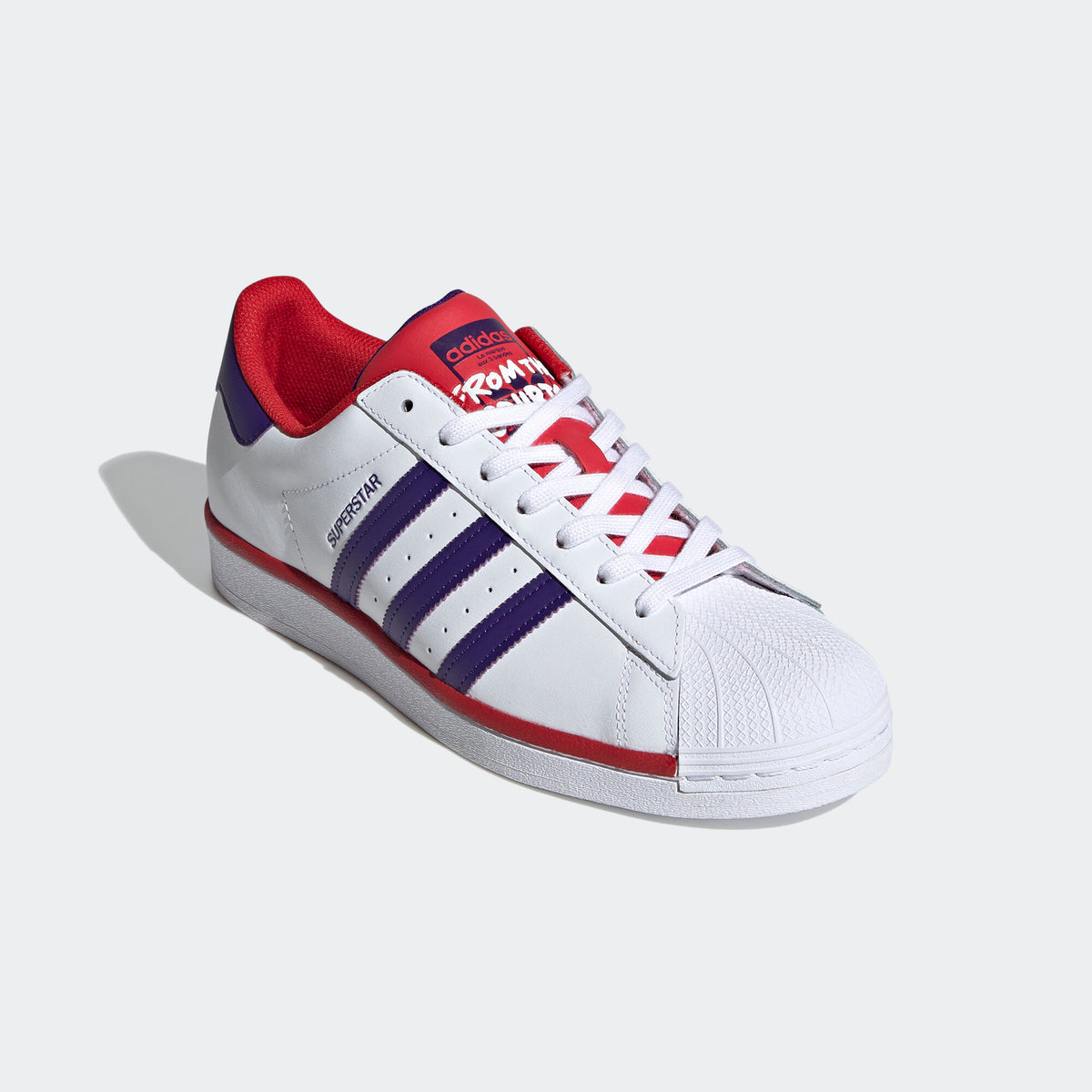 Adidas Superstar Sneakers - Crystal White / Collegiate Purple / Better Scarlet - view 5