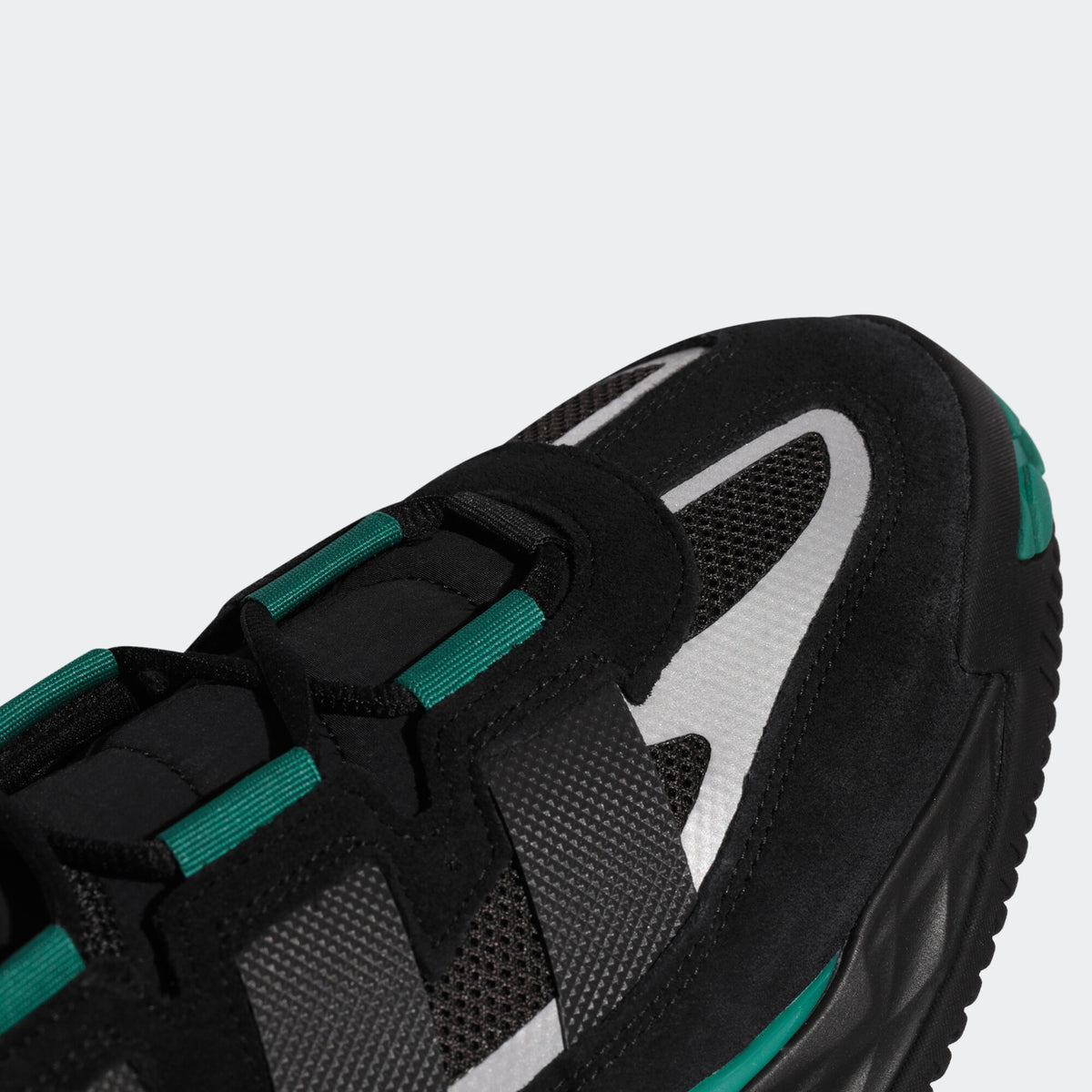 Adidas Niteball Sneakers - Black / White / Green - view 6