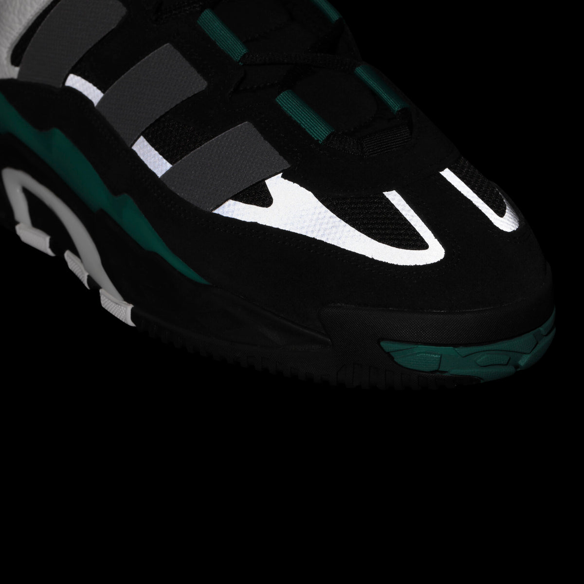 Adidas Niteball Sneakers - Black / White / Green - view 8
