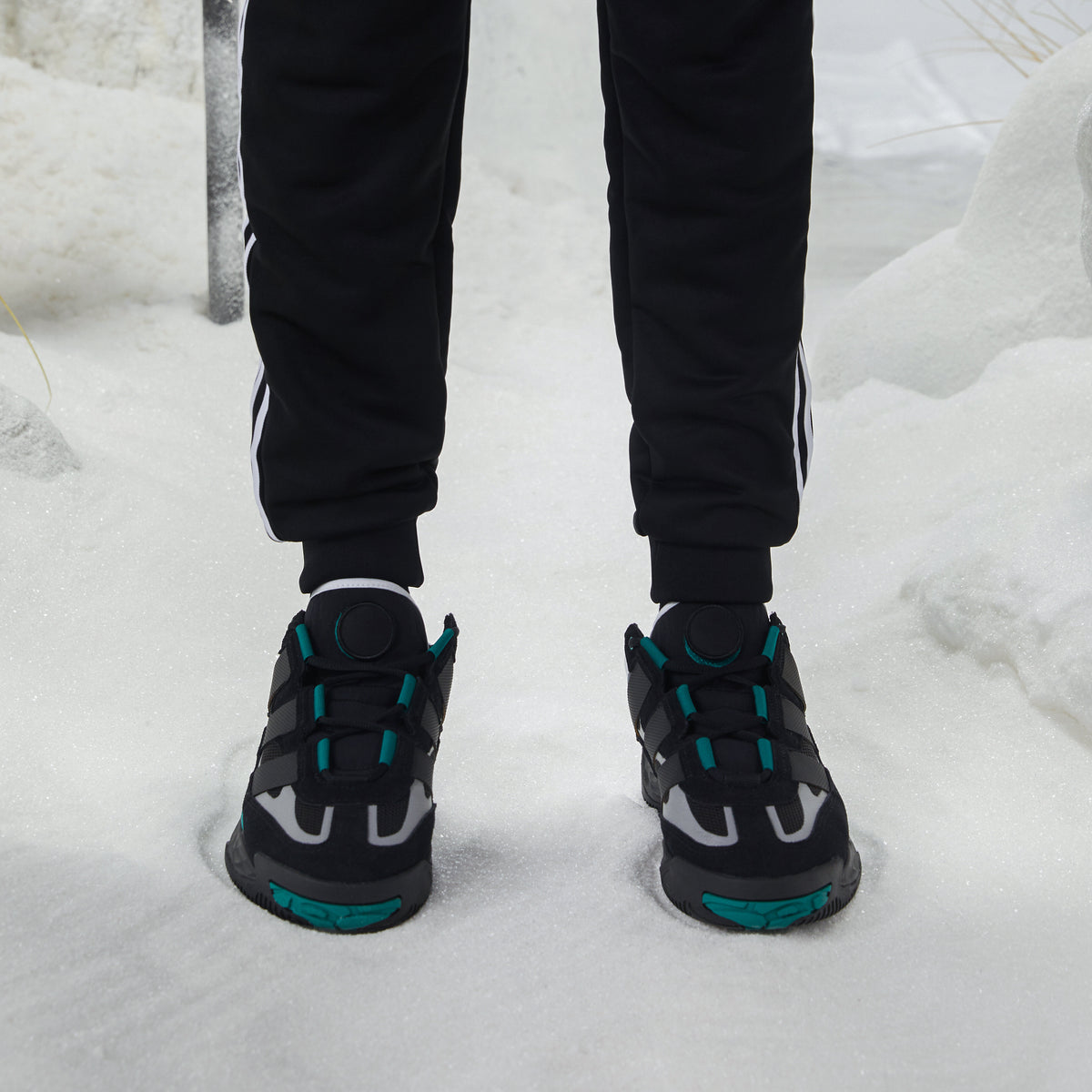 Adidas Niteball Sneakers - Black / White / Green - view 1