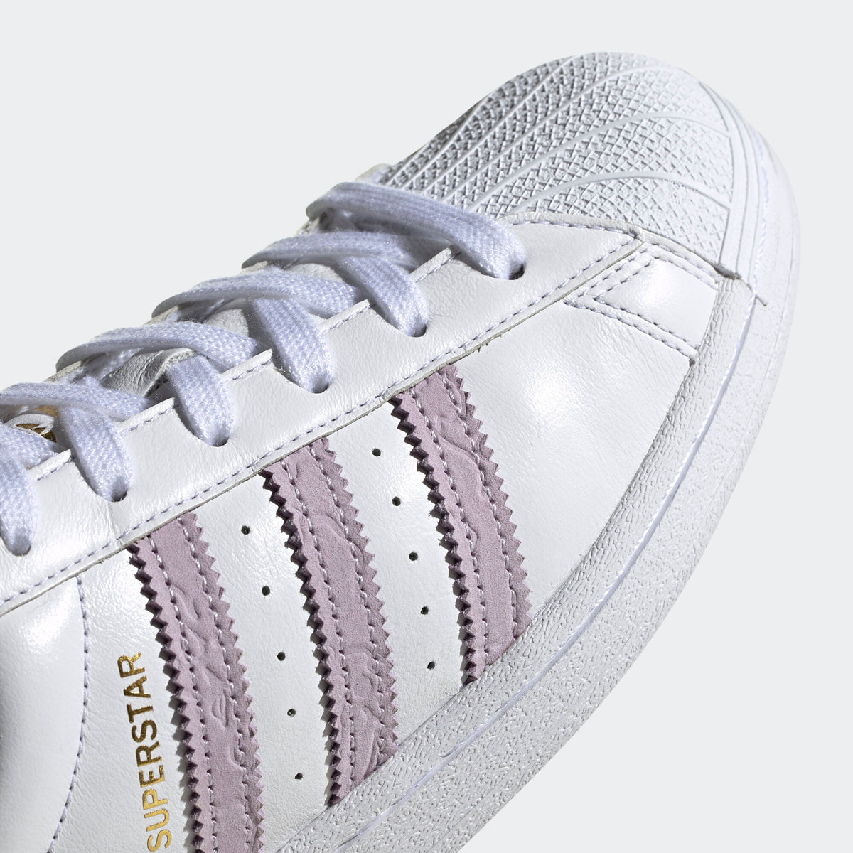 Adidas Superstar Sneakers - White / Purple / Gold - view 8