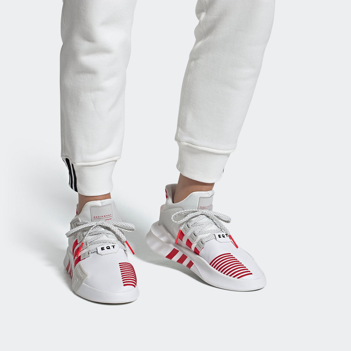 Adidas EQT Bask ADV Sneakers - White / Better Scarlet / Pale Grey - view 2