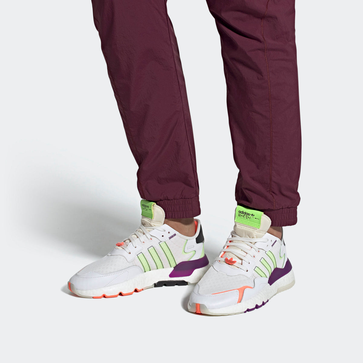 Adidas Nite Jogger Sneakers - Crystal White / Glory Green / Glory Purple / Core Black - view 2
