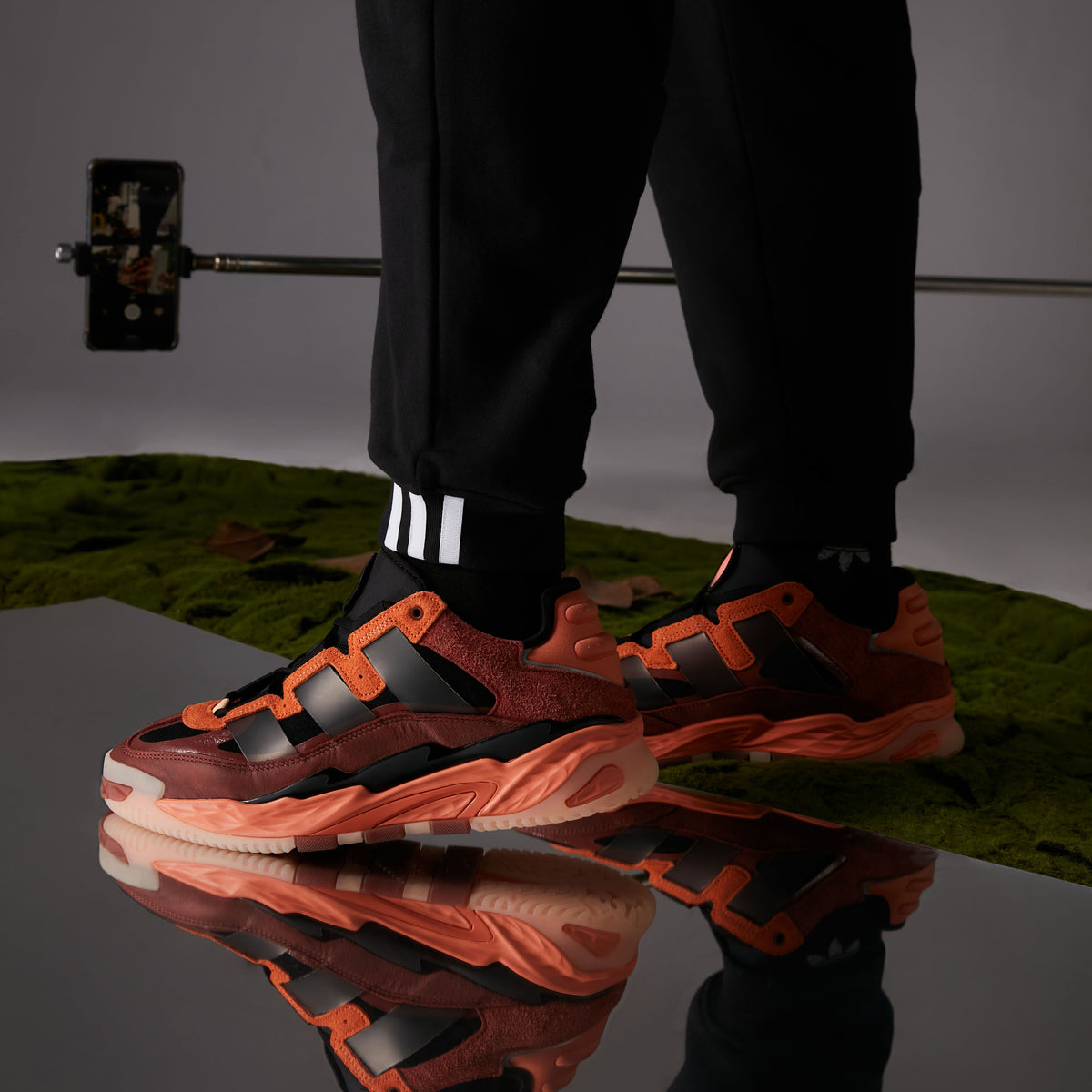 Adidas Niteball Sneakers - Red Brown / Black - view 1