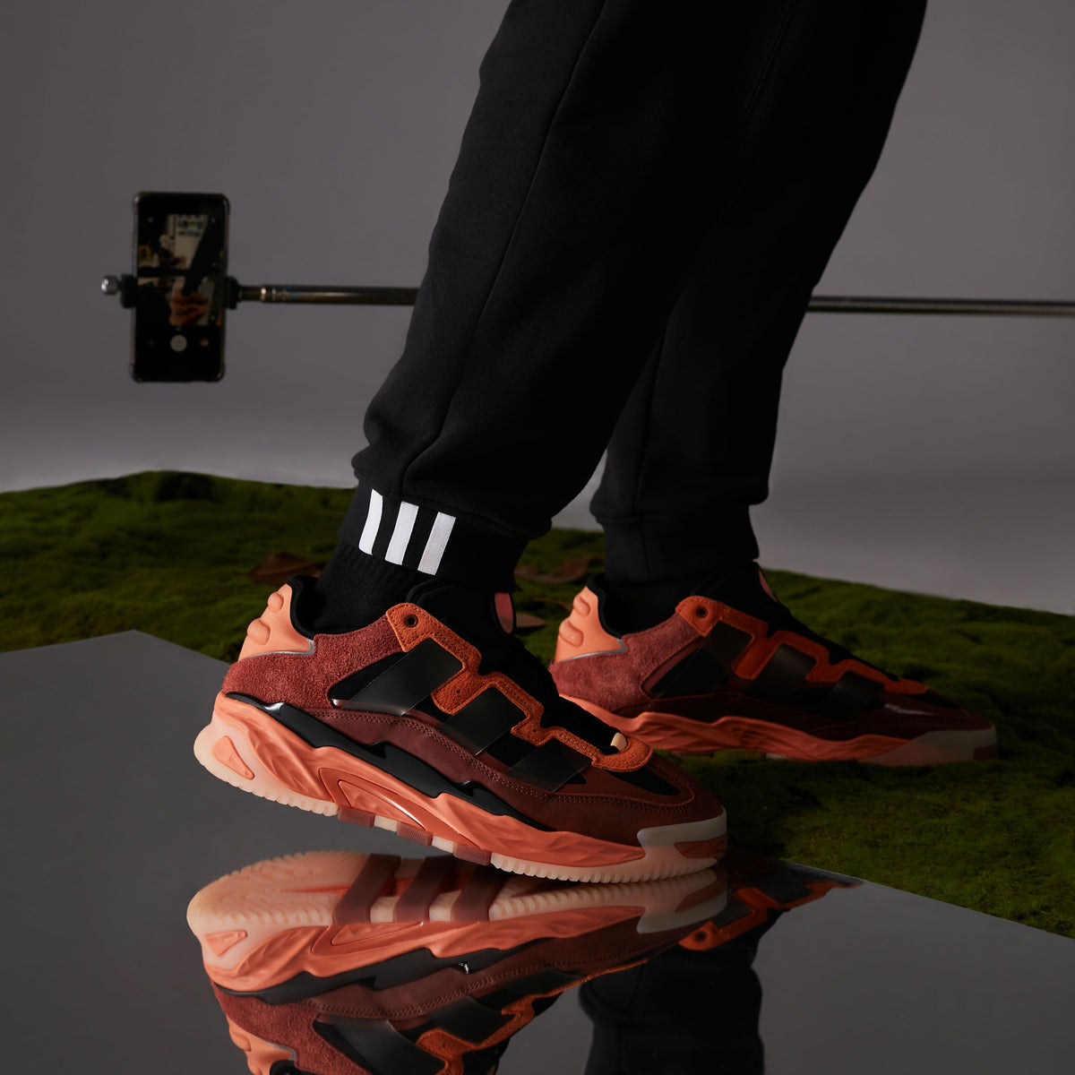 Adidas Niteball Sneakers - Red Brown / Black - view 6