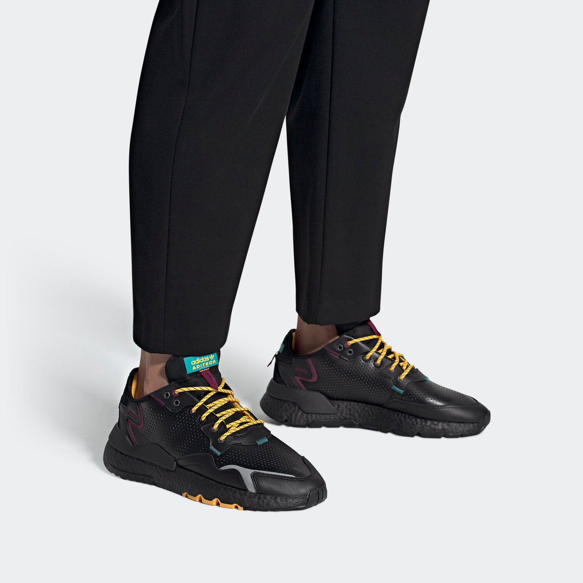 Adidas Nite Jogger Sneakers - Black / Reflective Silver / Blue - view 2