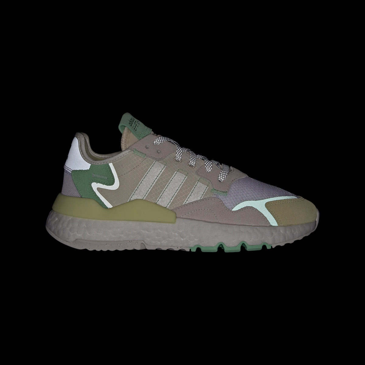 Adidas Nite Jogger Sneakers - Beige / White / Dark Green / Light Grey - view 7