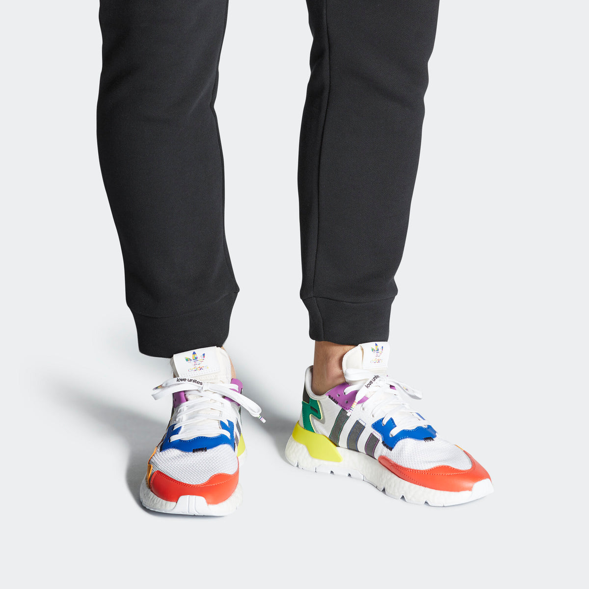 Adidas Nite Jogger Pride Sneakers - White / Core Black / Green / Blue / Purple / Orange Red / Orange Yellow / Yellow / Silver - view 2