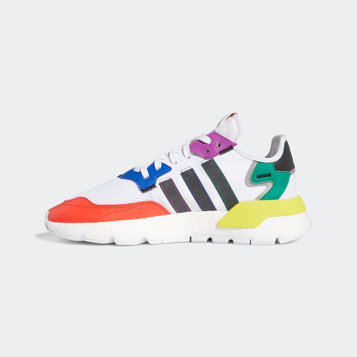Adidas Nite Jogger Pride Sneakers - White / Core Black / Green / Blue / Purple / Orange Red / Orange Yellow / Yellow / Silver - view 7