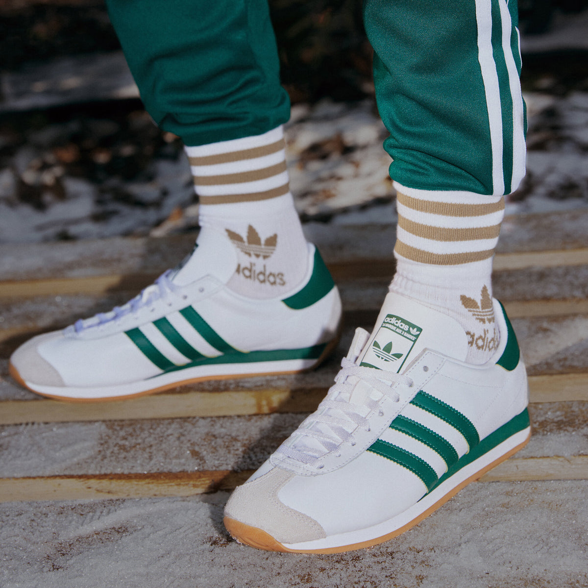 Adidas Country OG Sneakers - White / Green / Grey - view 1