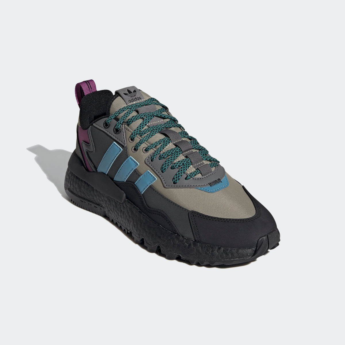 Adidas Nite Jogger Winterized Sneakers - Black / Dark Beige / Dark Grey / Purple / Blue - view 4