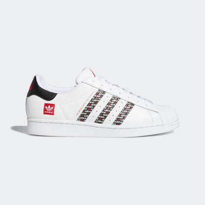Adidas Superstar Sneakers - White / Core Black / Better Scarlet - view 1