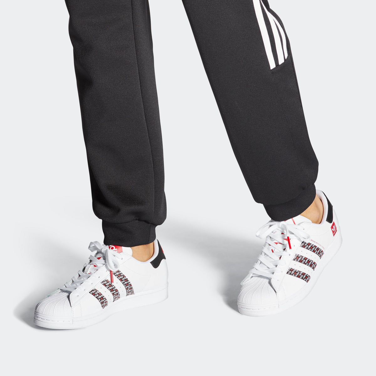 Adidas Superstar Sneakers - White / Core Black / Better Scarlet - view 2