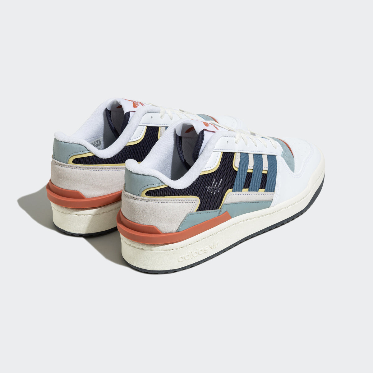 Adidas Forum Exhibit LOW Sneakers - White / Black / Haze Blue / Beige / Orange / Denim Blue - view 6