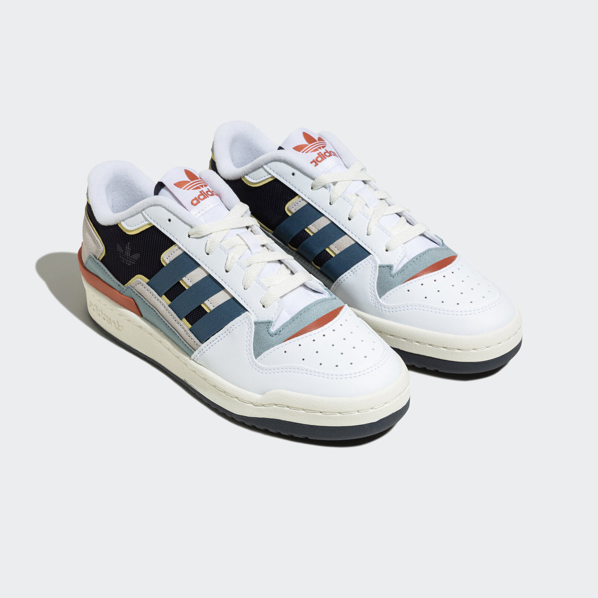 Adidas Forum Exhibit LOW Sneakers - White / Black / Haze Blue / Beige / Orange / Denim Blue - view 5