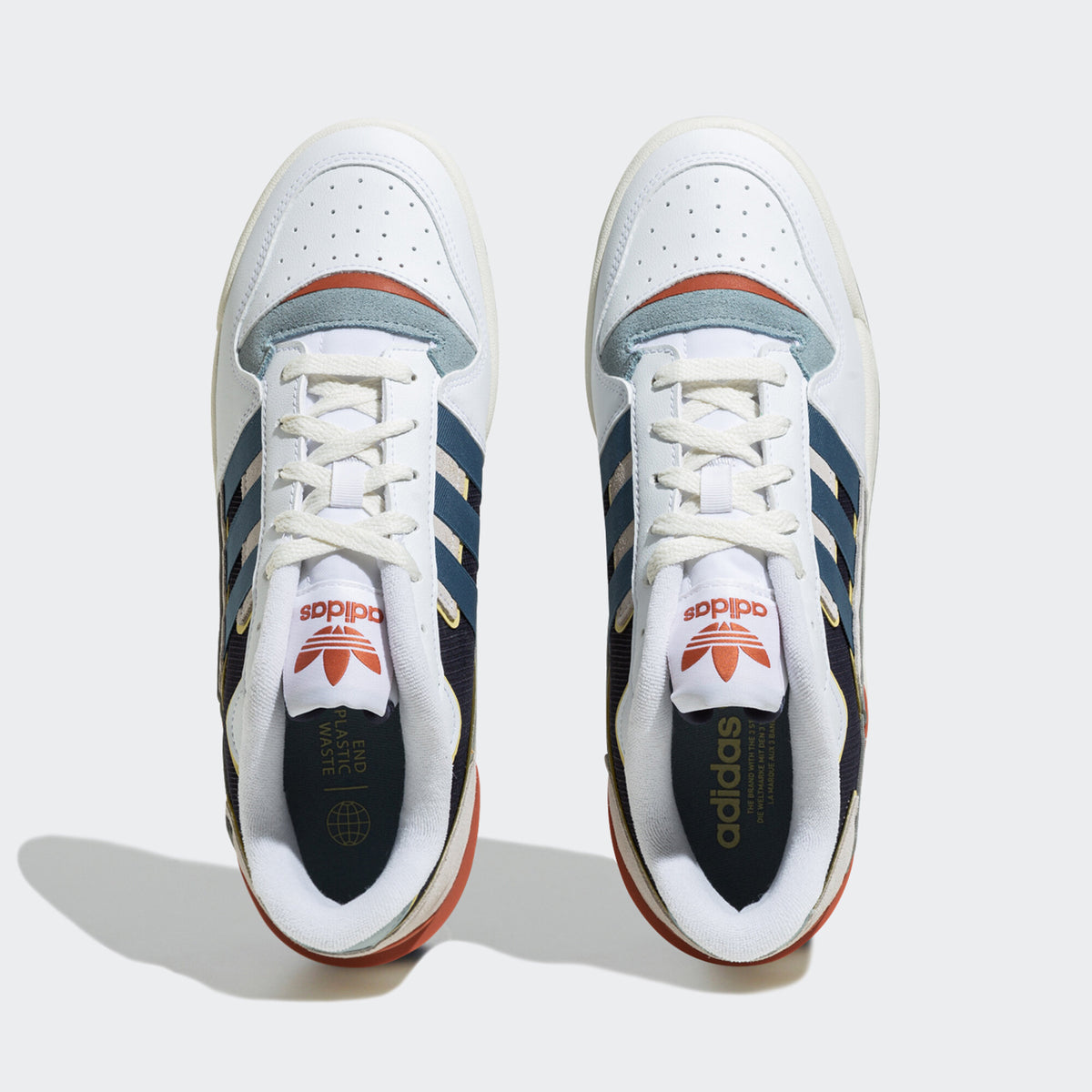 Adidas Forum Exhibit LOW Sneakers - White / Black / Haze Blue / Beige / Orange / Denim Blue - view 3