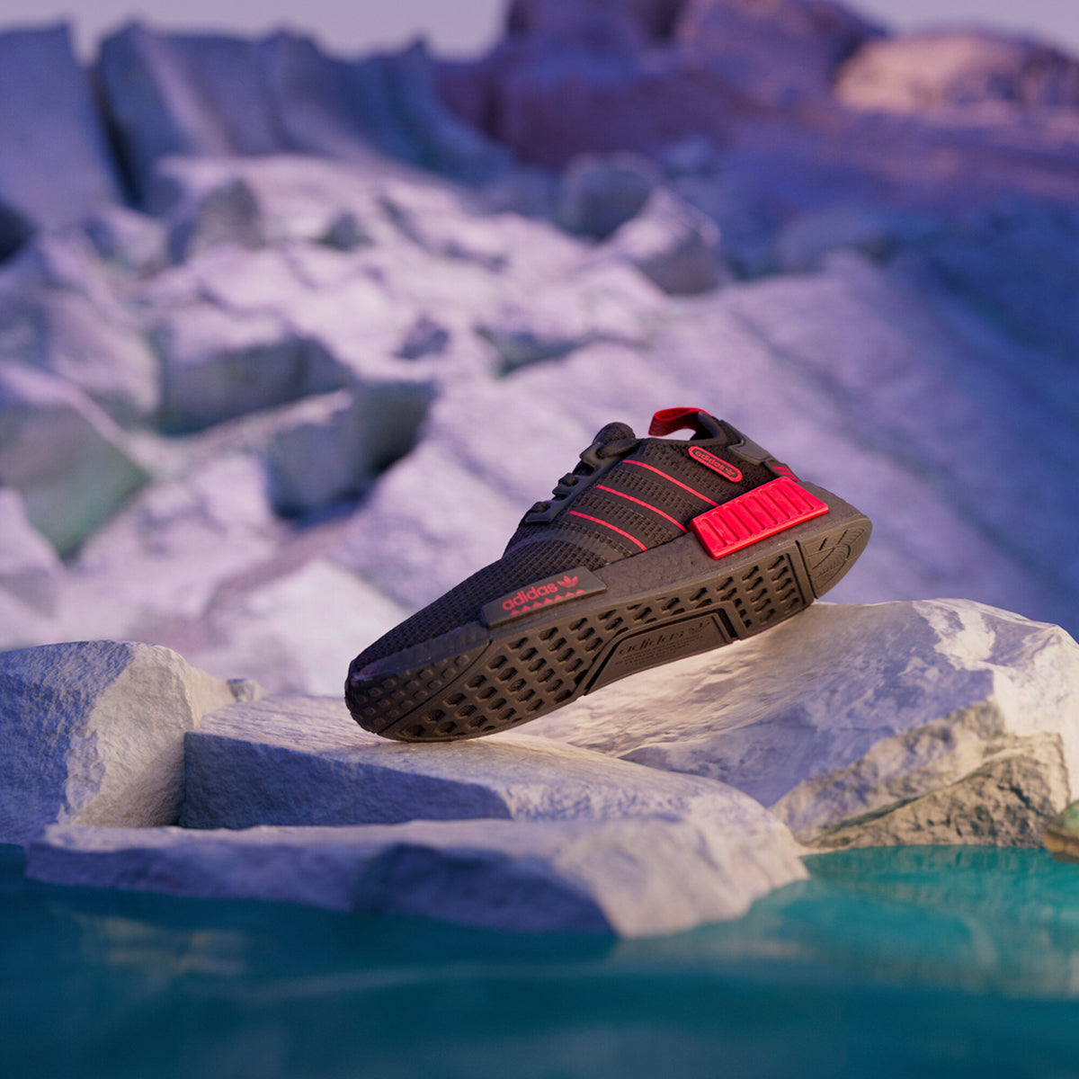 Adidas NMD_R1 Sneakers - Black / Red - view 3