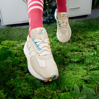 Adidas Retropy E5 Pride Sneakers - Dark Beige / White / Fluo Yellow - view 2