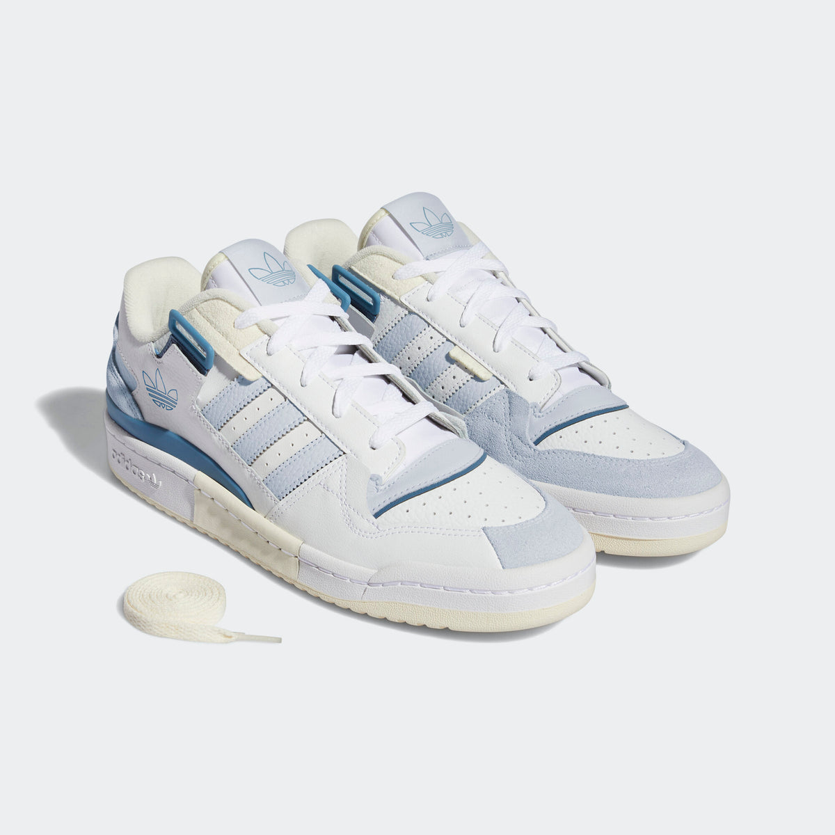 Adidas Forum Exhibit Low Sneakers - White / Light Blue Grey / Dark Blue - view 2