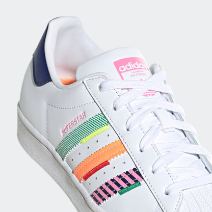 Adidas Superstar Sneakers - White / Dark Navy / Pink / Green / Orange - view 8