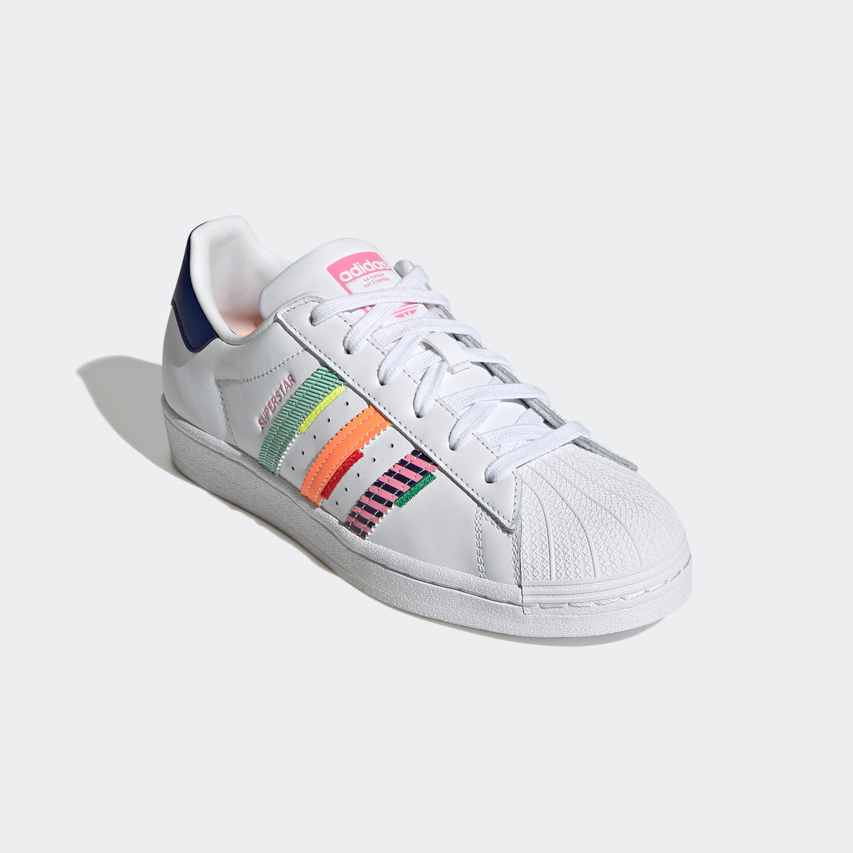 Adidas Superstar Sneakers - White / Dark Navy / Pink / Green / Orange - view 5