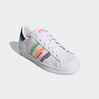 Adidas Superstar Sneakers - White / Dark Navy / Pink / Green / Orange - view 5