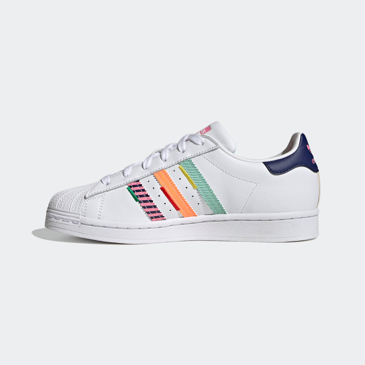 Adidas Superstar Sneakers - White / Dark Navy / Pink / Green / Orange - view 2