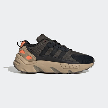 Adidas ZX 22 BOOST Sneakers - Dark Green / Black / Brown / Orange - view 4