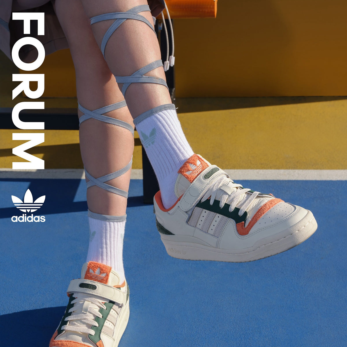 Adidas Forum 84 LOW Sneakers - White / Green / Orange / Light Grey - view 1