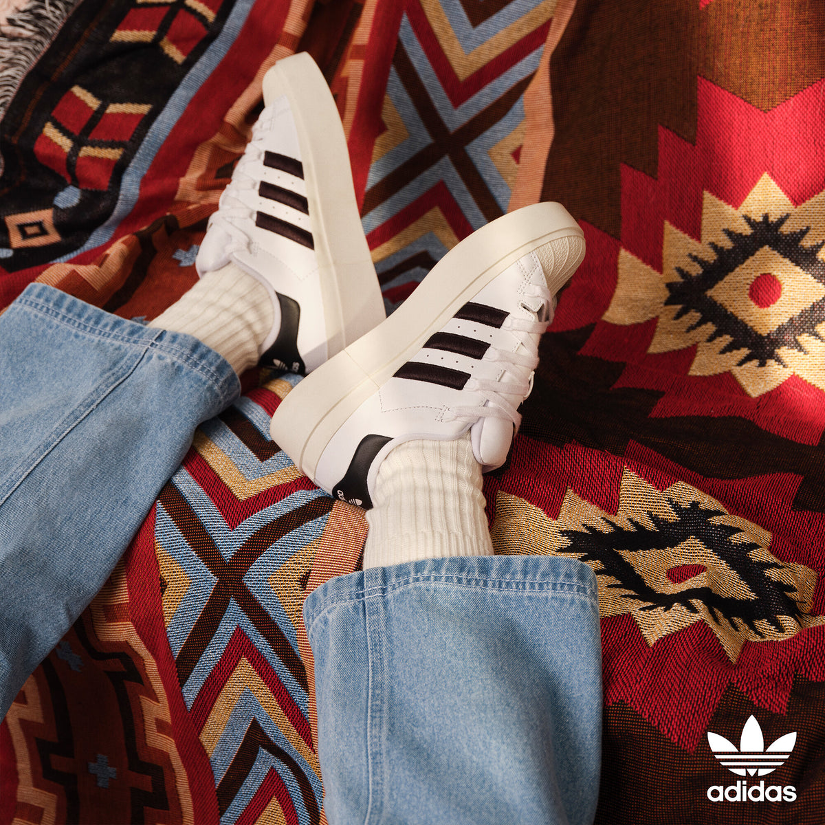 Adidas Superstar Bonega Sneakers - White / Black - view 1