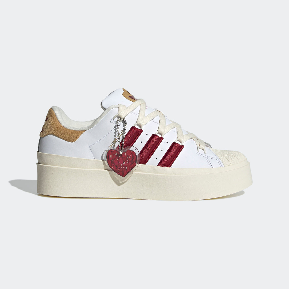 Adidas Superstar Bonega Sneakers - White / Dark Red / Light Brown - view 1