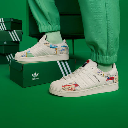 Adidas Superstar Sneakers - White / Beige / Red - view 1