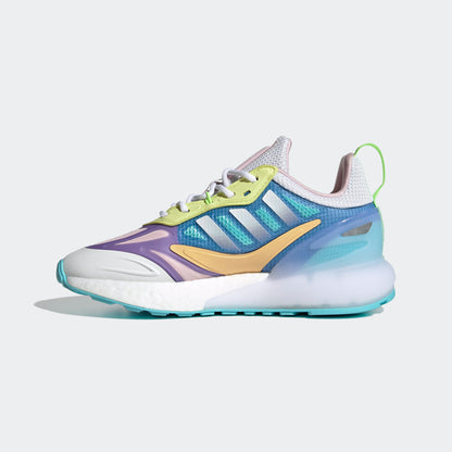 Adidas ZX 2K BOOST 2.0 Sneakers - Purple / White / Blue / Fluo Yellow - view 2