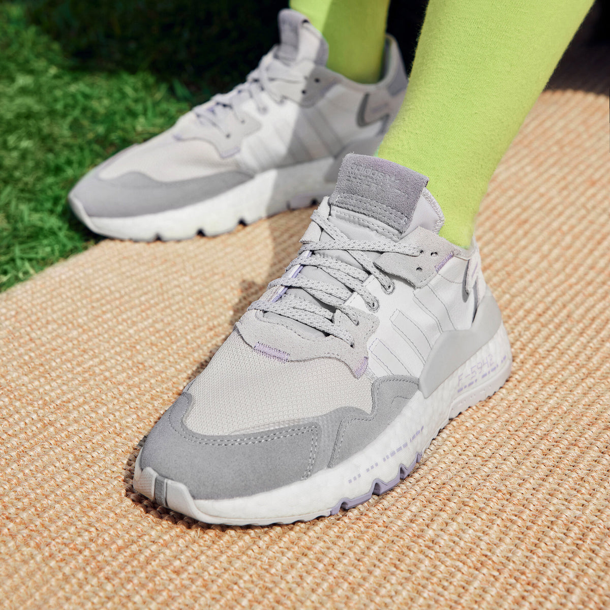 Adidas NITE Jogger Sneakers - Grey / White / Light Purple / Black - view 4