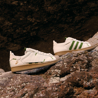 Adidas Melting Sadness Superstar Sneakers - White / Green / Brown - view 3