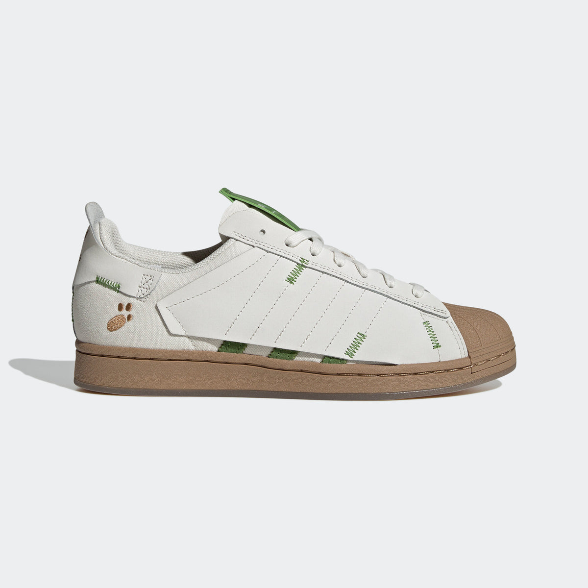 Adidas Melting Sadness Superstar Sneakers - White / Green / Brown - view 4