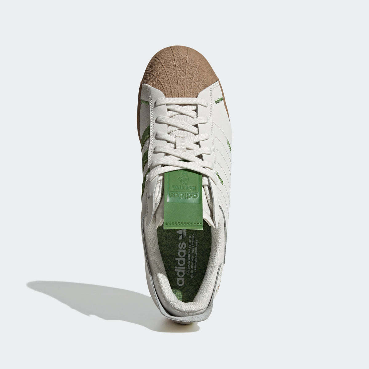 Adidas Melting Sadness Superstar Sneakers - White / Green / Brown - view 7