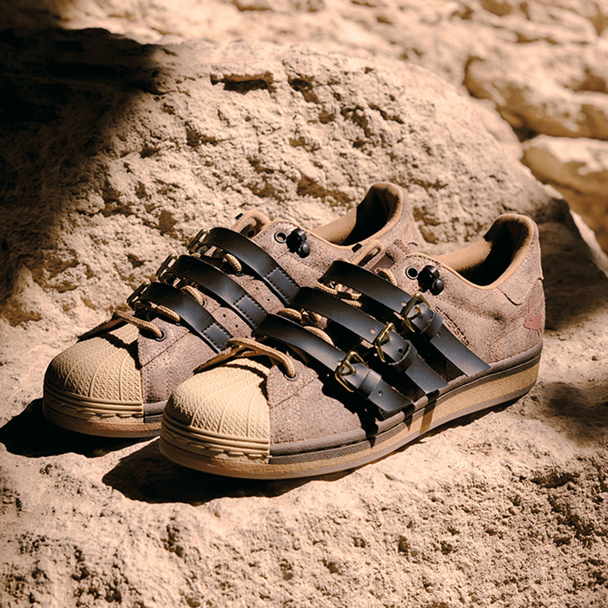 Adidas Melting Sadness Superstar Sneakers - Brown / Black / Beige Yellow - view 3