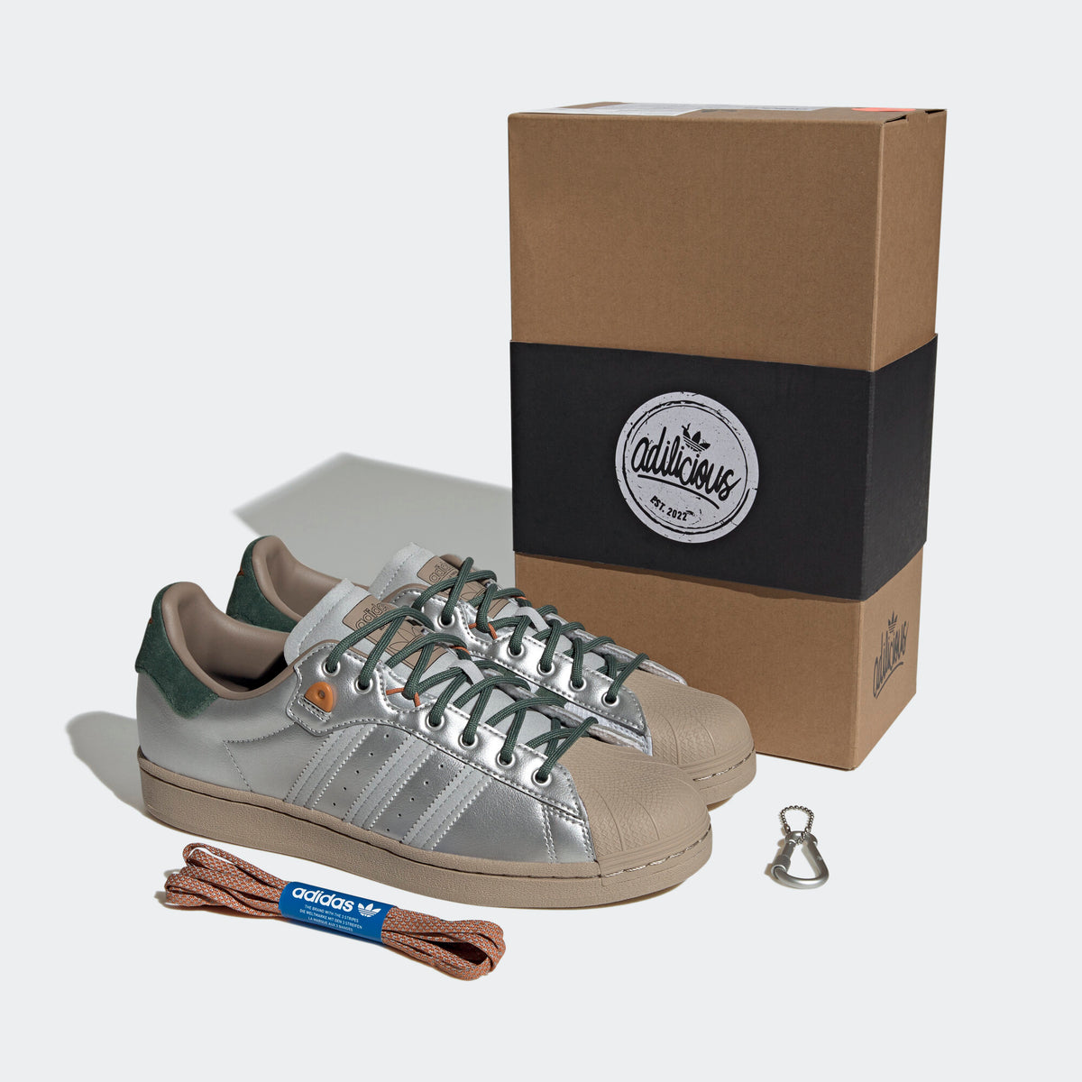 Adidas Restaurants Superstar Yanwai Sneakers - White / Silver / Green / Light Grey / Light Brown - view 7